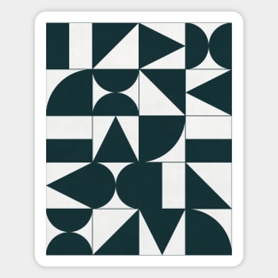 My Favorite Geometric Patterns No.17 - Green Tinted Navy Blue Magnet